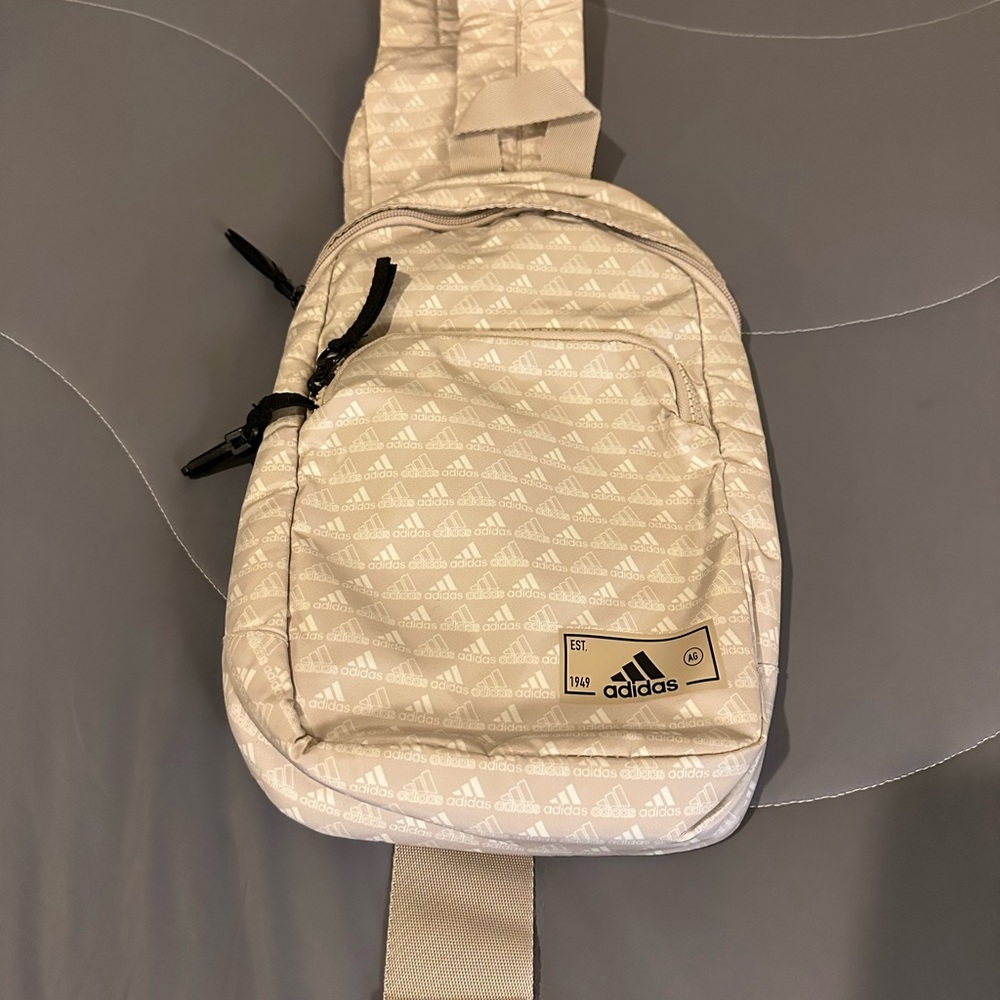 Adidas Cream Belt Bag with Adjustable Strap